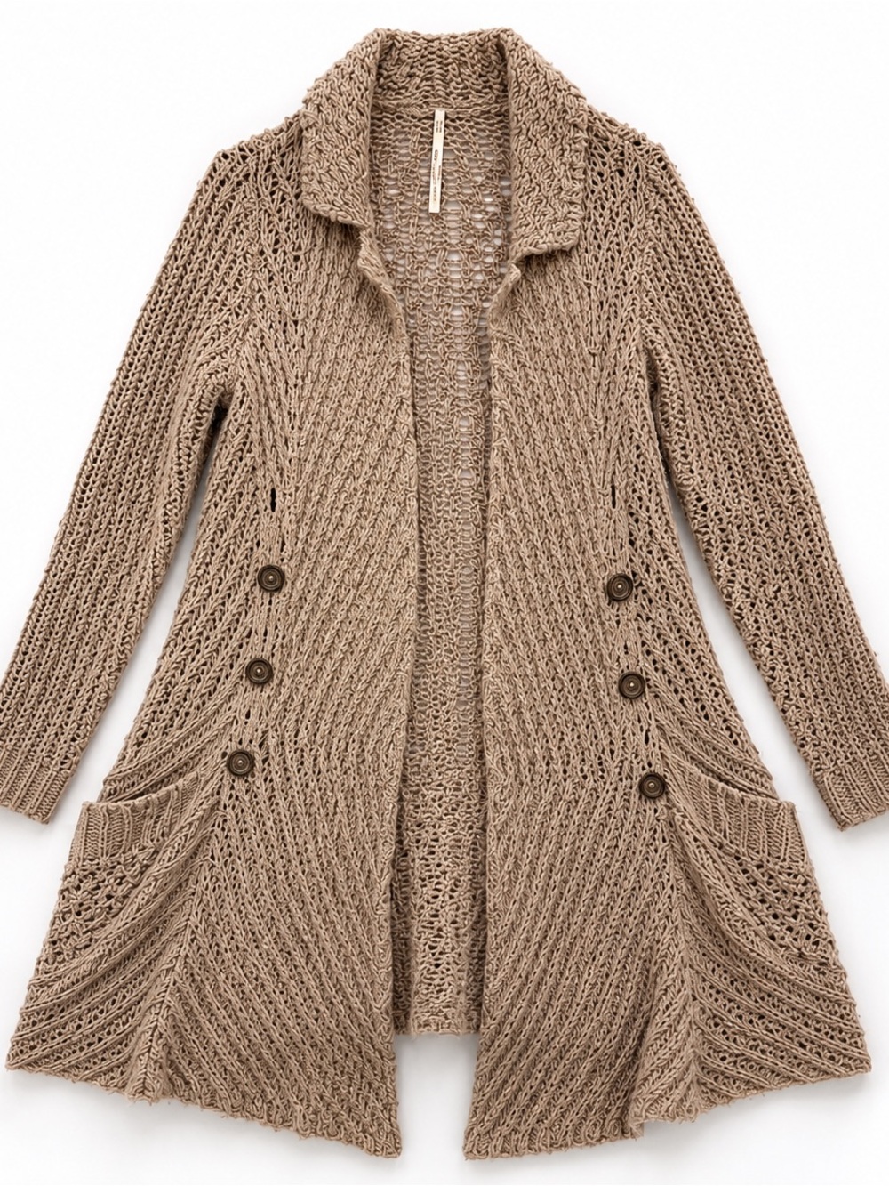 Free People Three People Alpaca Wool Knit Cardigan Sweater Small
